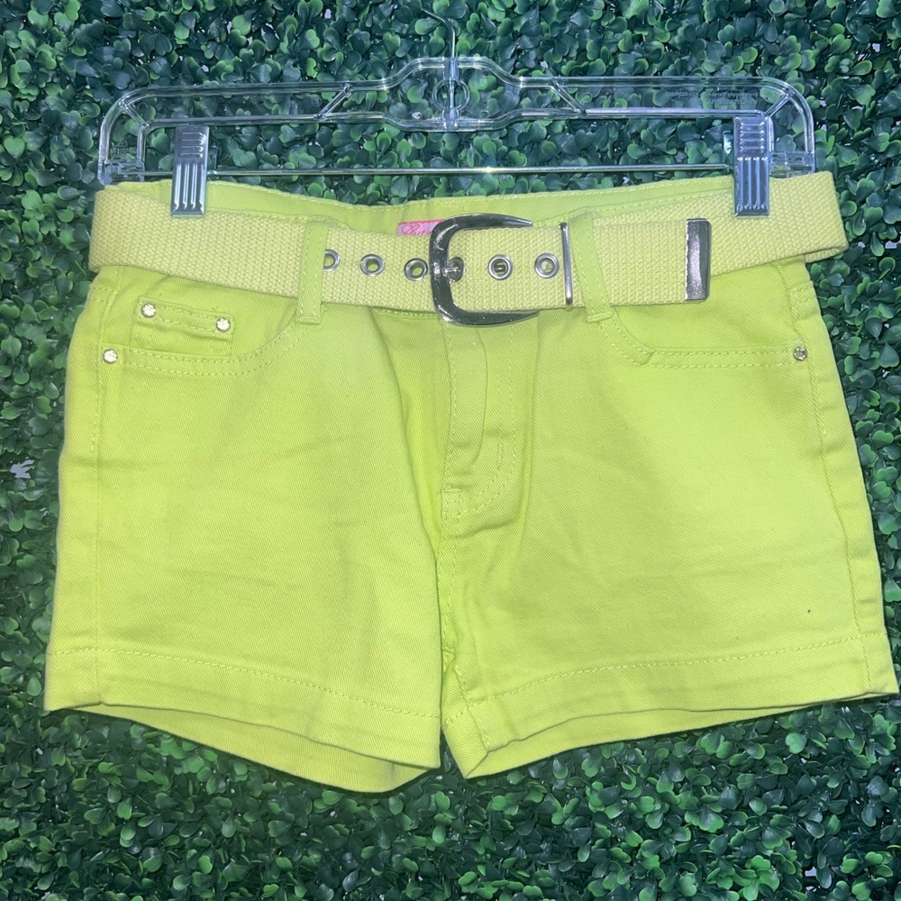 Cutie Fashion Girls Neon Green Shorts